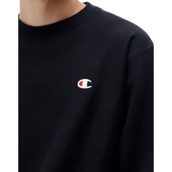 Champion Reverse Weave Crew Neck Sweatshirt Black - Picture 6 of 14